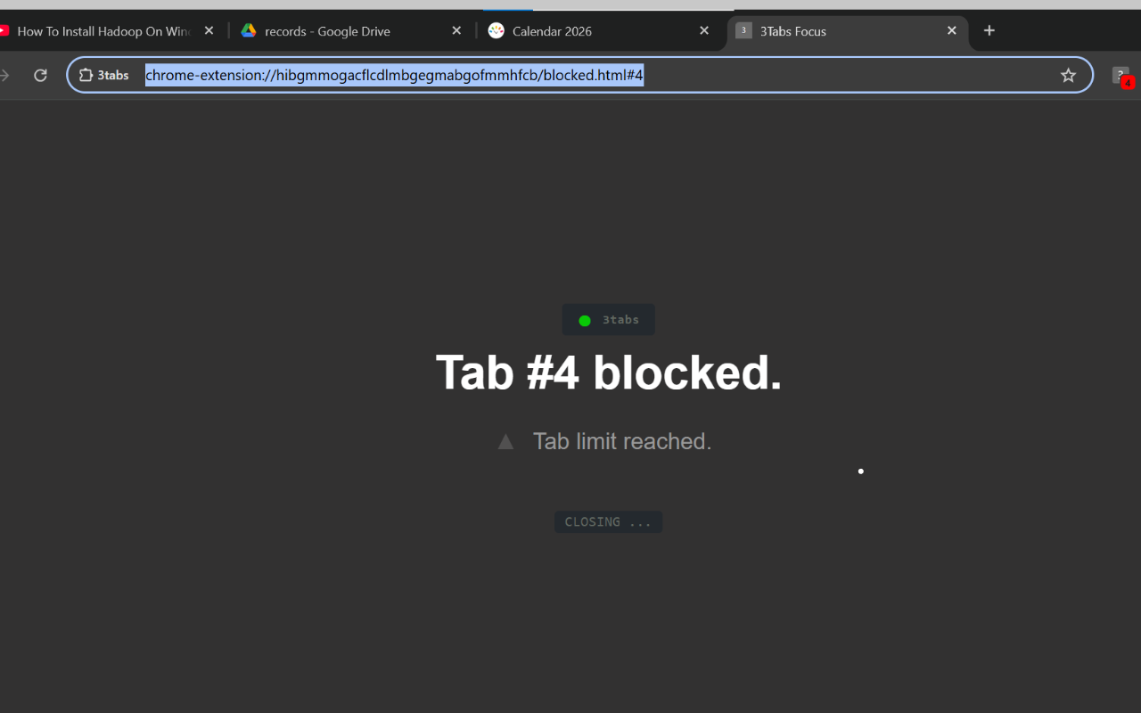 Blocked Tab Interface